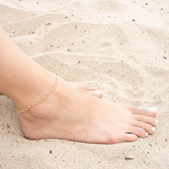 Gold Venus Anklet 14k Gold Anklet Simple Gold Anklet Chain and