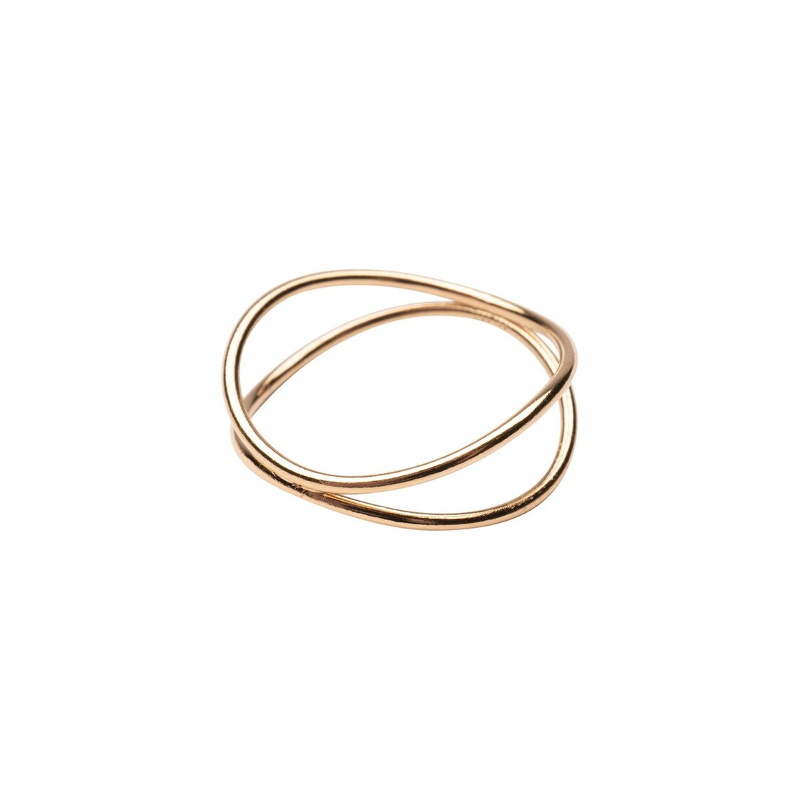 Gold Double Ring Gold Filled Stackable Ring X Ring 14k Etsy