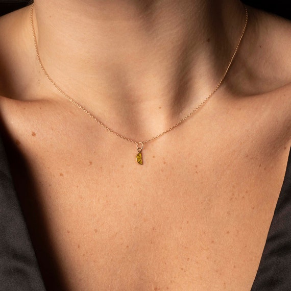 14k Gold Lemon Necklace Gold Lemon 