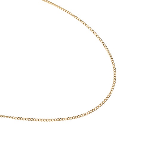 Gold Thin Curb Link Necklace 14k Gold 