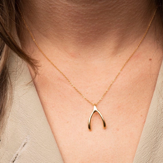 14K Gold Dipped Wishbone Pendant Necklaces By DOBBI ( Variety Color Av –  Dobbistore