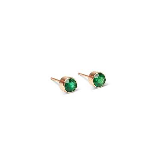 Small on sale emerald studs