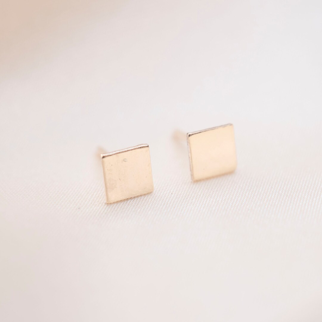Gold Squiggle Studs main image 1