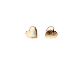 Gold Line Heart Studs, Gold Filled Heart Studs, Cute Gold Studs, Gold Filled Studs, Earrings, Holiday Gift, Gift for Her, Holiday, Gift