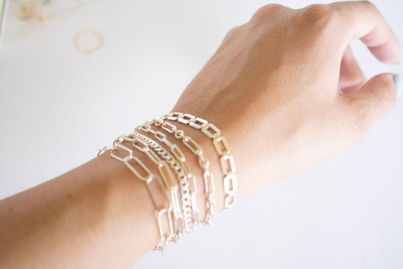 Bracelet Chain Bracelet,Gift Chain and Link Bracelet Sterling Silver Bracelet Sterling Silver Saturn Bracelet Simple Silver Bracelet