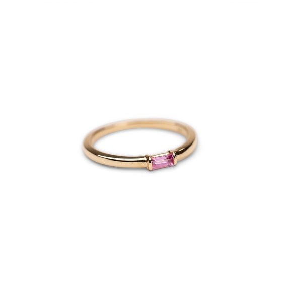 Pink cheap baguette ring