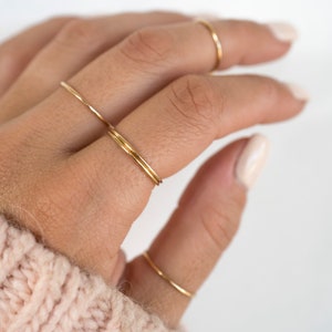 Gold Stackable Ring, 14k Gold Filled Ring, Gold Stacker, Gold Band Ring, Delicate Ring, Holiday Gift, Gift for Her, Holiday, Gift