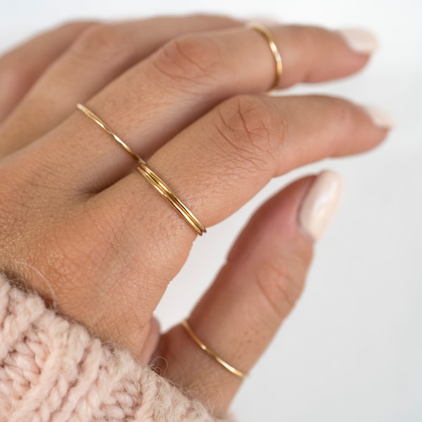Handmade 14k Gold Filled Stackable Ring: Delicate Gold Band