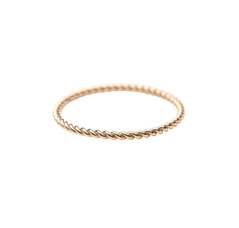 Simple Gold Ring Gold Band Ring Gold Stacker Womens Gold Ring 14k Gold Filled Ring Holiday Gift Gold Twist Ring Delicate Ring