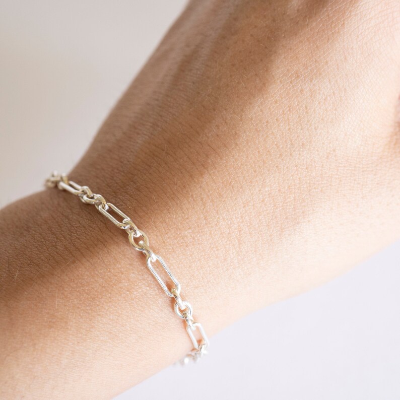Bracelet Chain Bracelet,Gift Chain and Link Bracelet Sterling Silver Bracelet Sterling Silver Saturn Bracelet Simple Silver Bracelet