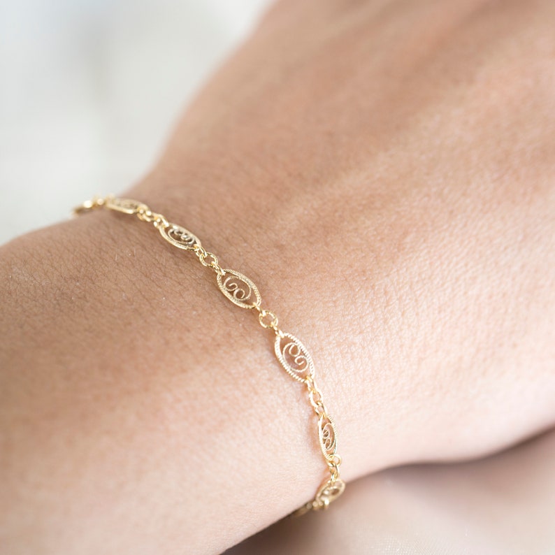 Gold Vintage Bracelet 14k Gold Filled Bracelet Simple Gold Etsy UK