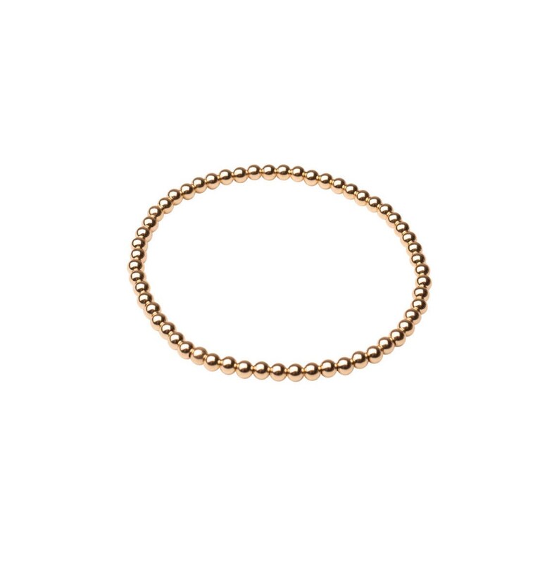 Gold Beaded Bracelet 14k Gold Filled Bracelet Simple Gold Etsy