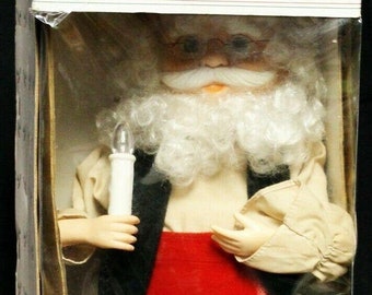 1991 Animated Christmas Santa Tabletop Porcelain Motion-ettes Music Holiday Time