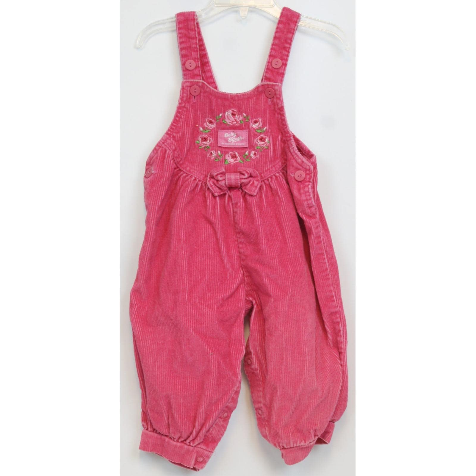 VTG Oshkosh Pink Corduroy Overalls Bubble Romper Girls 18 Months