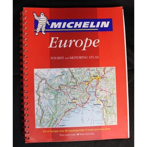 Mapa Atlas turístico y de automovilismo de Michelin Europa 2002 Índice de nombres de carreteras principales 5.ª edición