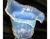 Vtg 1920s Murano Glass Light Cover Lamp Shade Calla Lily Gold Speck Drip Jagged