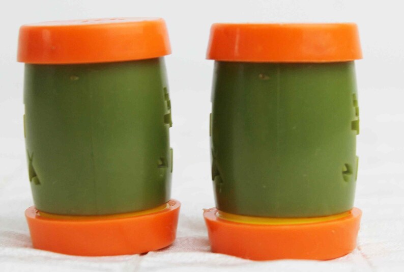 St Labre Indian School Salt Pepper Shakers Montana Orange Green Native