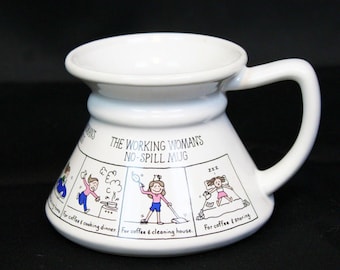 Vintage Blue No-spill Ceramic Coffee Mug, Wide Bottom Coffee Cup, Vintage  Mug, Rustic, Retro Mug - Etsy