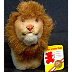 VTG NWT Steiff Leo Tan Brown Lion Plush Austria 5&quot; Wipeable 1460/13