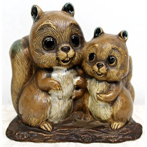 VTG 1950s Napcoware Squirrel Chipmunk Ceramic Planter Pot Brown Japan Napco