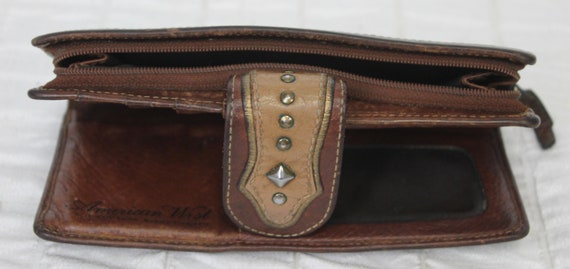 VTG 1980s American West Leather Ostrich Wallet To… - image 7