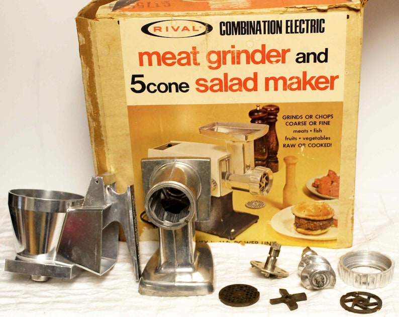 VTG Rival Electric Meat Grinder & Salad Maker Grindomatic w Etsy