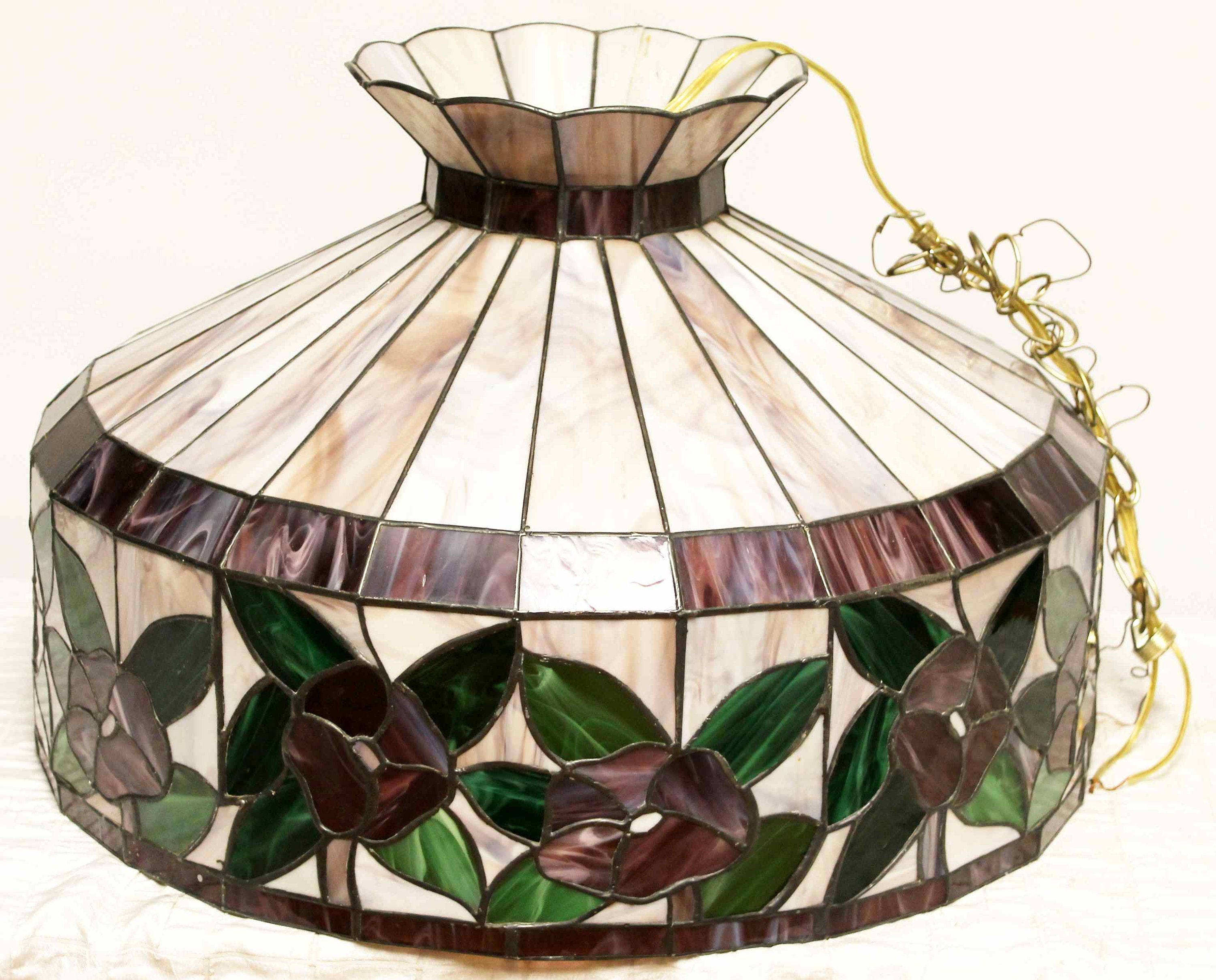 Bedenken Monografie Literatuur Tiffany-style Stained Glass Hanging Lamp Shade Purple Flower - Etsy
