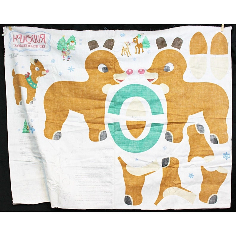 Rodolph Hooves Cranston VIP Rudolph Plush Fabric Craft Panel Instructions Reindeer ...