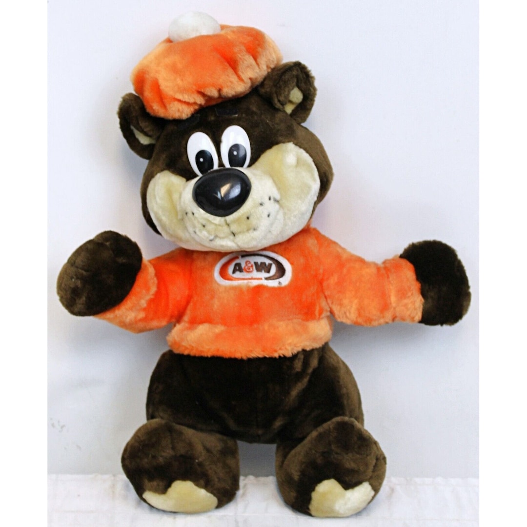 60' A&W Restaurant Bear Plush Doll 50㎝ A&W Root Beer Soda Plush Bear Mascot Advertising Promo