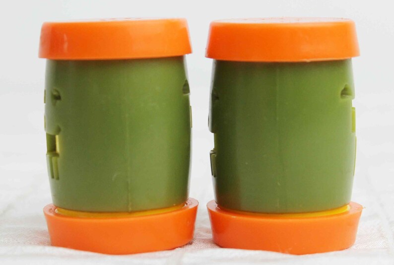St Labre Indian School Salt Pepper Shakers Montana Orange Green Native