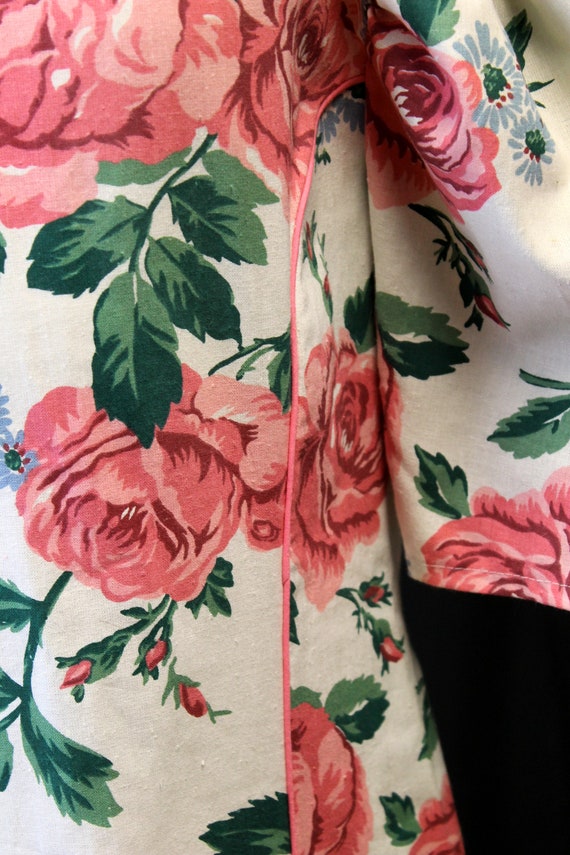 Rose Cottage Floral Pink Roses Dress Girl Sz 14 S… - image 6