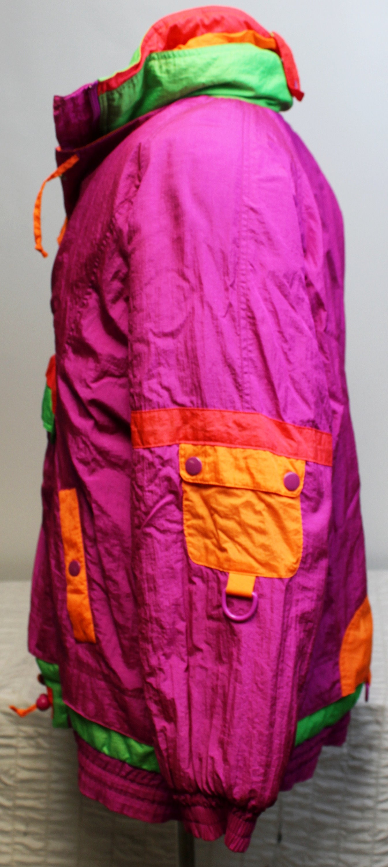 Vtg 80s 90s Neon Ski Jacket Womens Small East West Panda