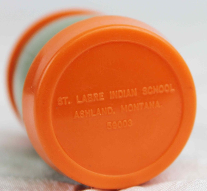 St Labre Indian School Salt Pepper Shakers Montana Orange Green Native