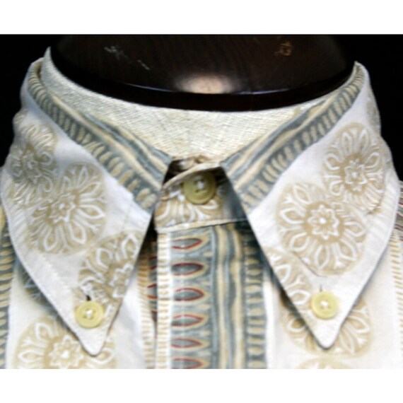 Vtg 90s Chaps Ralph Lauren Tan Beige Shirt Men M … - image 5