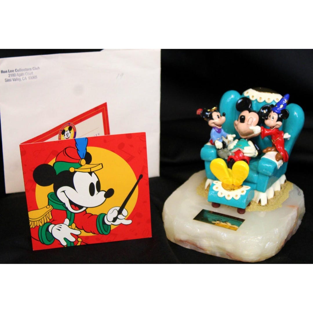 Ron Lee Disney ミッキー　ミニー　フィギュア　大理石 1993 Ron Lee Disney Mickey's Dream MINT Signed LE #19/250 Solid