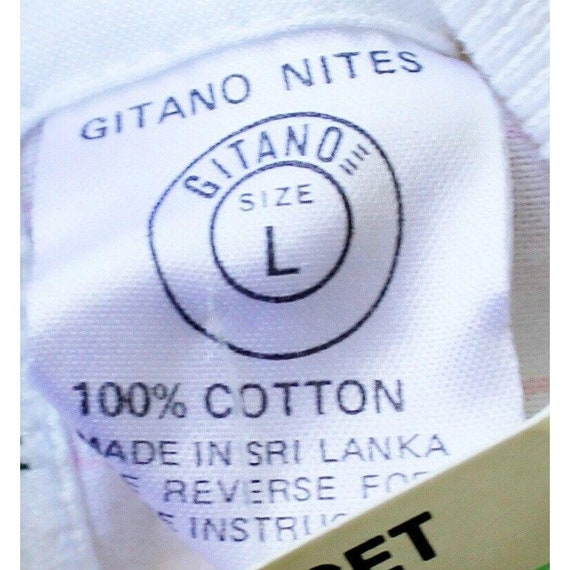 VTG 1980s Gitano Nites White Shirt Dress Short Sl… - image 7