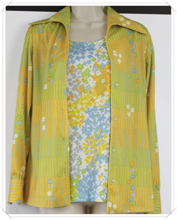Shirt Jeffery Richards 70s Polyester Tank Shirt Bu