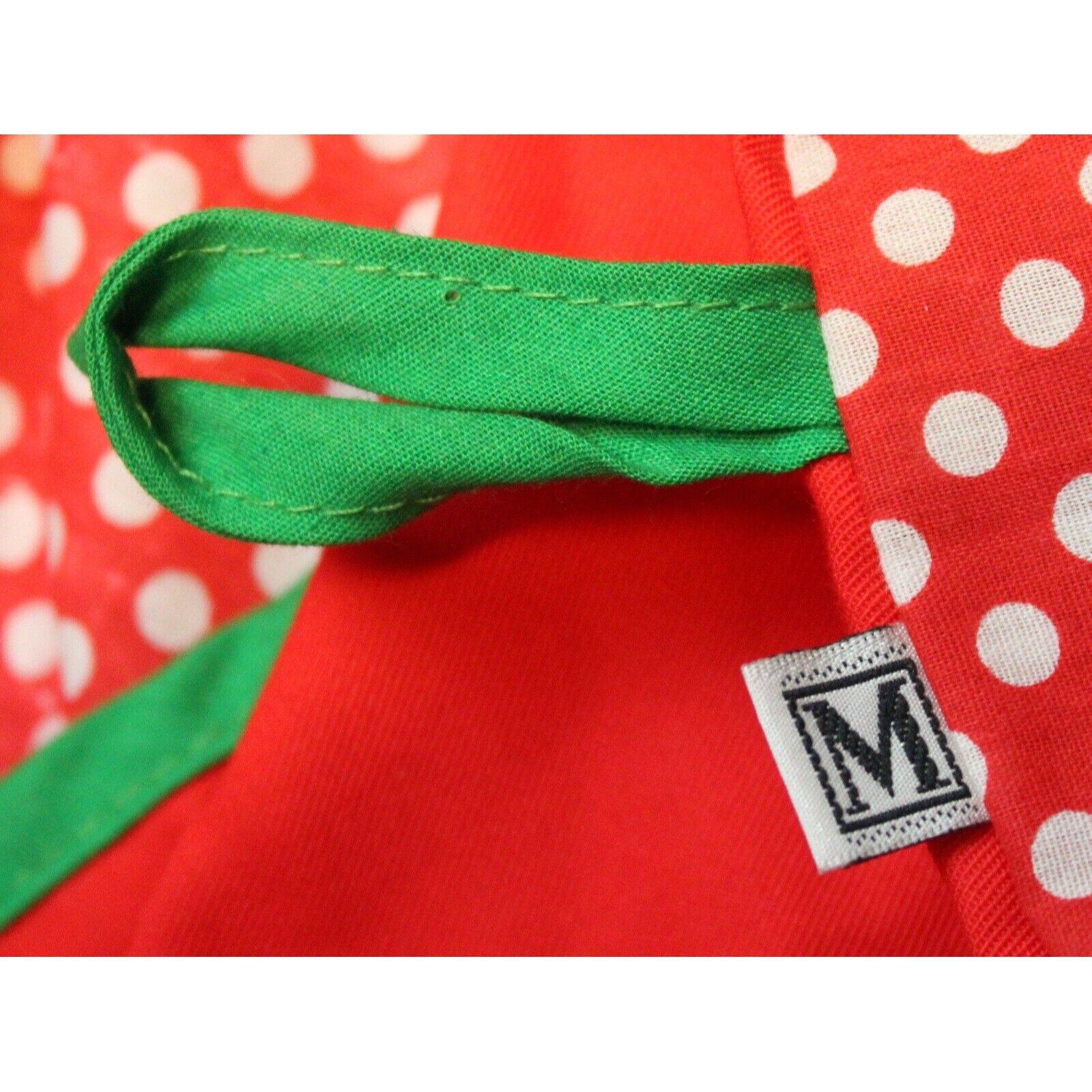 63145859.jpg VTG Jumbo Stocking Christmas Dwarves Tree Star Presents Polka Dot main image 1