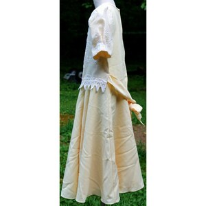 VTG 1990s Bonibon Yellow Dress Embroidered Floral Short Sleeve Dress Girls sz 14 image 6