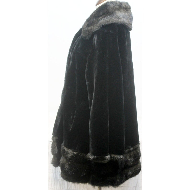 Vtg 1980s Black Faux Fur Coat Womens Large Soft Warm Mid - Etsy