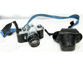 Vtg 1960s Pentax Asahi Spotmatic Japan Black Case 35mm Film Camera SLR