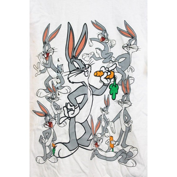VTG 90's Warner Bros White Bugs Bunny T-Shirt sz … - image 2