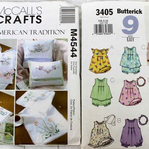 Lot 2 Patterns Baby Romper Hat Shirt Bottoms Embroidered Linens Crafts Tradition