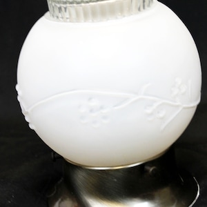 VTG Art Deco Ceiling Light Porch Hall Globe Fixture Flush Mount Floral Frosted