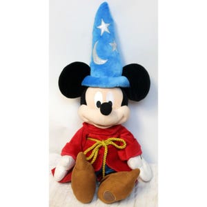 Disney Store Mickey Mouse Sorcerer Apprentice Fantasia 26" Tall  Plush Stuff Toy