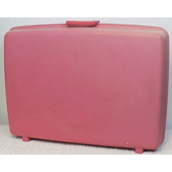 Vtg Samsonite Saturn Silhouette Pink Plastic Hard Shell Large Suitcase Luggage