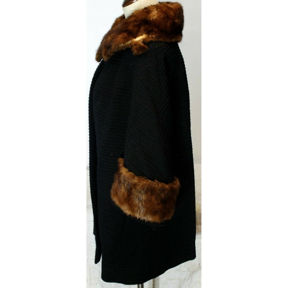 Vtg 1960s YouthCraft Black Coat Real Beaver Fur C… - image 4