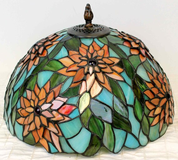 Dale 16 Stained Glass Lamp Shade 3d Red Flower Stained Glass Lamp Shade 3d Red Flower, Lily Lamp Shade Replacement Australia