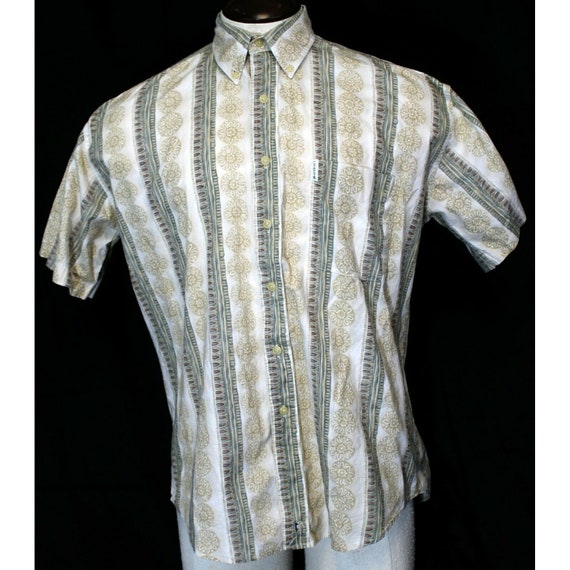 Vtg 90s Chaps Ralph Lauren Tan Beige Shirt Men M … - image 1