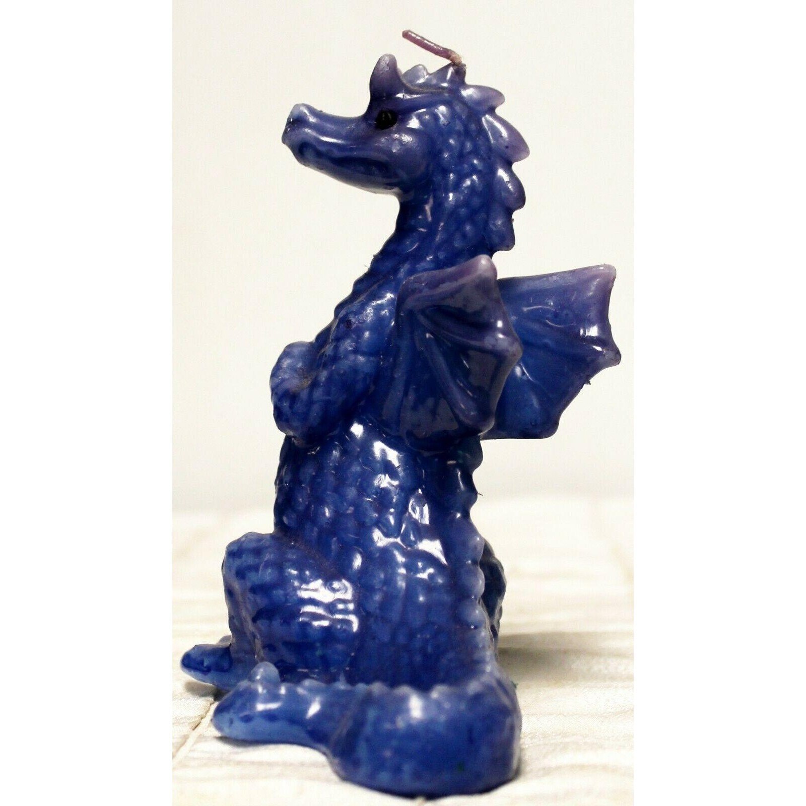 Molded Wax Candle Dragon Sitting Blue Sculpted 5.5 Tall Etsy